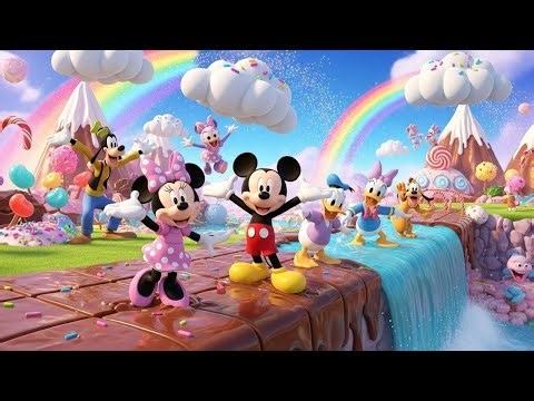 Mickey Mouse Chocolate River Slide Adventure🍫 –Magical Candyland Journey with Minnie, Donald & Daisy