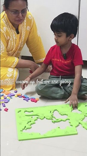 “His first world map 🌍 toddler learning puzzle | kids geography | learning through play 🧩✨#worldmap