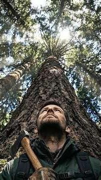 build a mini cabin around a massive pine tree deep in a lush summer forest. #cabinbuild #bushcraft