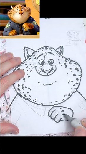 ズートピア2 クロウハウザー描いてみた！ 本編で似顔絵の描き方を解説中！ #ズートピア2 #zootopia2 #クロウハウザー