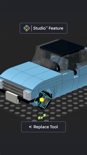 Replace selected parts, unlock new possibilities. 🔁✨ The Replace tool lets you swap one or multiple parts with a single click. It can even suggest replacement parts. ⬇️ Download BrickLink Studio: bit.ly/BL-Studio-Download 🔎 Check out the Studio Help Article: bit.ly/BL-Studio-Replace Featured MOC: “70s Sedan” designed by eddie6382 #BrickLinkStudio #BrickLink #LEGOBuilder #StudioTips #DigitalBuilding #AFOL #MOC | BrickLink