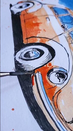 Modified Pilot Parallel fountain pen sketch and Octopus Ink set. #parallelpen #ink #drawingprocess