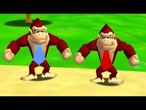 Donkey Kong in Mario 64 (2 Players) - Full Game 100% Walkthrough