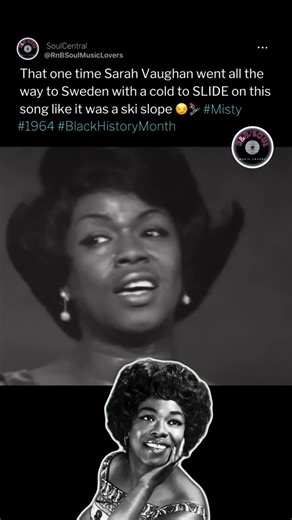 Soul Central on Instagram: "Cause having that much effortless control while fighting a cold is CRAZY 😩🧊🔥 #SarahVaughan Day 7 of #BlackHistoryMonth belongs to one of the coldest to ever grab a mic, the incomparable “Queen of Bebop” 😏 Before the term “vocal gymnastics” was even a thing, there was THEE Sarah Vaughan 😮‍💨👑 Sometimes called “Sassy” and even “The Divine One” and she possessed one of the most remarkable voices of the 20th century. A gifted pianist as well, Vaughan often accompani