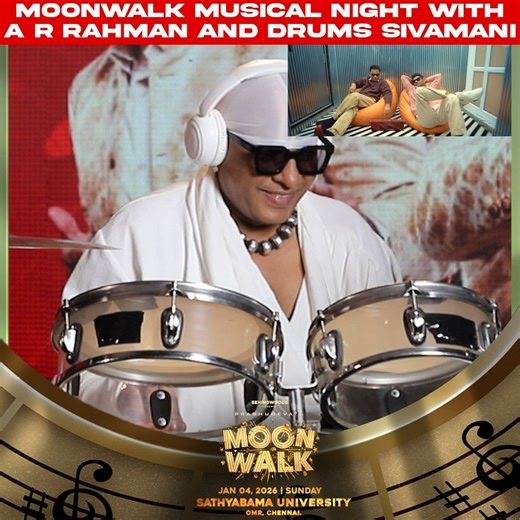 Behindwoods on Instagram: "A R Rahman & Drums Sivamani Live Performance for "JIGER"–MOONWALK MOONWALK – MUSICAL NIGHTS WITH A R RAHMAN AND PRABHU DEVA ✨ The celebration begins! Get ready to witness music and magic come alive 🎶🔥 🎟️ Book your tickets now at: 👉 BookMyShow 👉 District by Zomato 📌 Behindwoods Booking Site : Behindwoods.com/moonwalk 📲 WhatsApp us: +91 97907 49146 #MoonwalkAudioLaunch #MoonwalkTheFeatureFilm #Summer2026Realease"