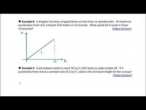 6.1 Velocity and Net Change: Example 8