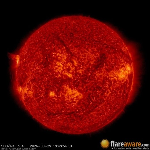 29 Aug - 30 Aug: 24 Hour Solar Activity (Earth Facing; Solar Storm, Sunspot, Solar Flare, CME)