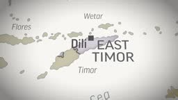 East Timor - Zoom on World Map. Animated Shape Map of the East Timor....