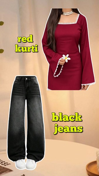 🔥Viral Kurti & Jeans styling Idea #shortsfeed #trendingshorts #ytshorts #viralvideo