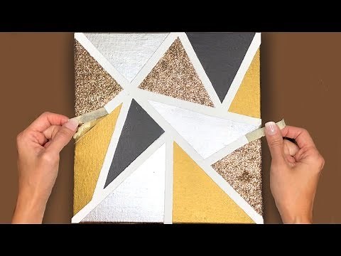Abstract Acrylic Painting Technique Using Tape
