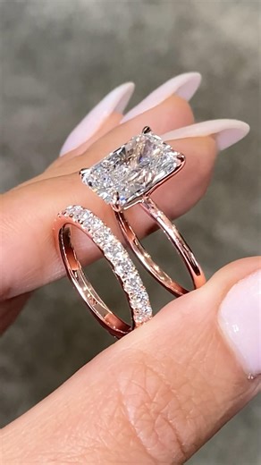 Diamond Engagement Ring Set💎✨ #rosegold #engagementring #labgrown #nyc #diamonddistrict