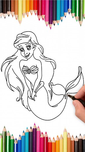 How to Draw Ariel from The Little Mermaid