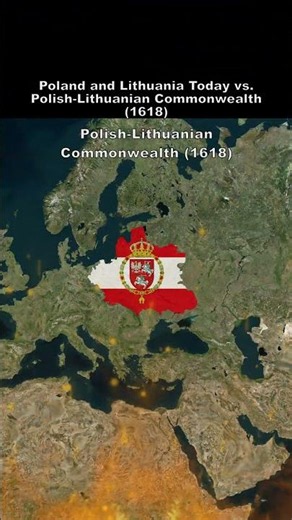 Poland and Lithuania today vs Polish Lithuanian Commonwealth 1618