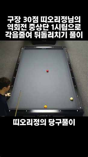 🌟구장 30점 띠오리정의 역회전 중상단 팁을 이용한 각을 줄여 뒤돌려치기 풀이~#김영원#조명우#쿠드롱#해커#다니엘산체스#장가연#정수빈#조건휘#조재호#김준태#이신영#브롬달#