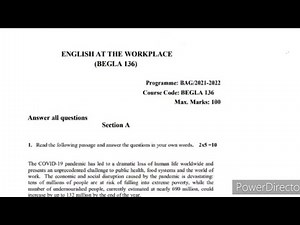 BEGLA 136 solved Assignment 2021-22 |BEGLA 136 English at the workplace ignou assignment 2021-2022
