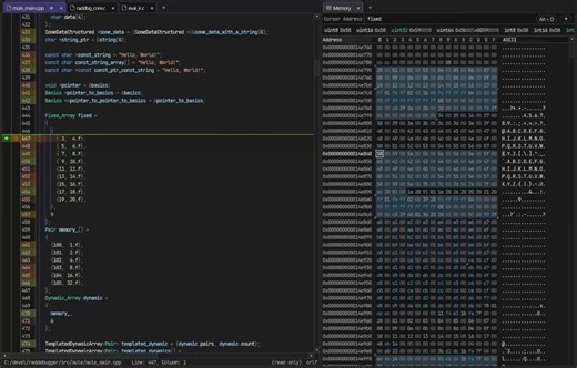 Memory view "peek types" - enter a list of any type expressions, and interpret memory quickly as those types.