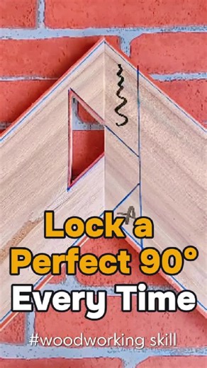 Getting a true 90° isn't luck — it's measurement. This simple locking method keeps joints square and repeatable. Follow for more real woodworking techniques. #woodworking #woodwork #carpentry #woodjoint #precision #diywood #workshoptips #measuring #90degree