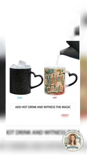 Mahjong Coffee Cup, Retro Color-Changing Ceramic Mug for Hot Beverages