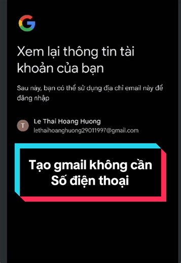 Cách tạo Gmail không cần số điện thoại