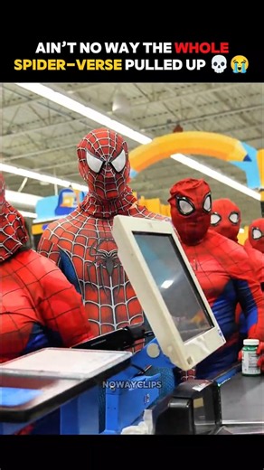 AIN’T NO WAY THE WHOLE SPIDER-VERSE PULLED UP 💀😭 #goliwalmart