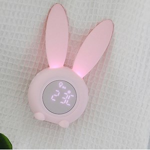 [Hot Item] Customize Cute Rabbit Shape Alarm Clock Wake up Colorful Light Sunrise