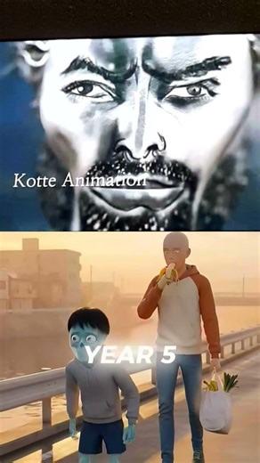 kotte Animation gigachad reaction to being rasied from saitama #animeshorts #shugo