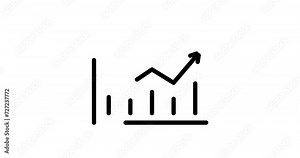 chart animated outline icon on white background. chart 4k video animation for web, mobile and ui design