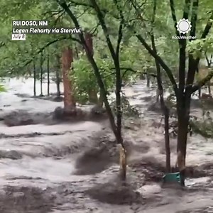 471K views · 5.2K reactions | Amid extreme flooding in Ruidoso, New Mexico, footage captures a person clinging to a tree to escape the rising waters. | AccuWeather | Facebook