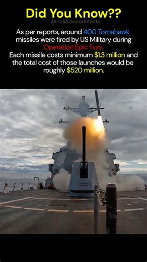 400 Tomahawk Missiles were fired during Op Epic Fury