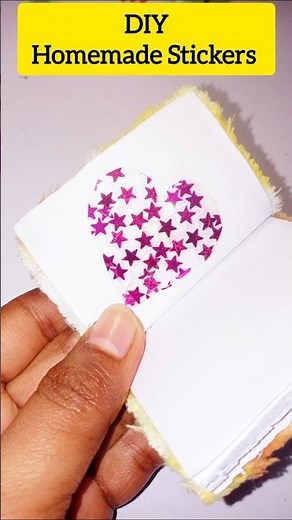 Diy homemade stickers☺️❌ No Glue❌No Paper❌No Double Sided Tape/ how to make stickers at home #shorts