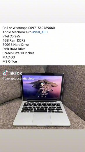 Call or Whatsapp 00971569789660 Apple Macbook Pro #950_AED Intel Core i5 4GB Ram DDR3 500GB Hard Drive DVD ROM Drive Screen Size 13 Inches MAC OS MS Office #dubai #abudhabi #uae #laptop #computer | UAE Laptops And Tablets | Facebook