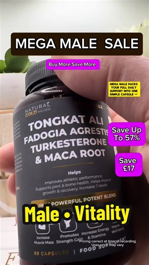 Mega Male packs your full daily support into one simple capsule — no handful of pills needed. Built to support energy, vitality and everyday performance in one easy routine. Smart value compared to buying everything separately. Click the basket and grab yours. #MensSupplementStack #DailySupport #MensWellnessRoutine #SimpleSupplements #CapsuleConvenience