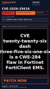 [V3-FC1] CVE-2026-35616 · FortiClient EMS · FC1 · ATO Brief #shorts