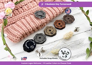 Custom Flower Faux Leather Labels: No-sew Knitting & Crochet Tags - Etsy