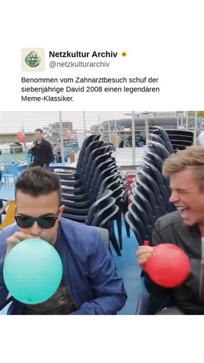 Benommen vom Zahnarztbesuch schuf der siebenjährige David 2008 einen legendären Meme-Klassiker.