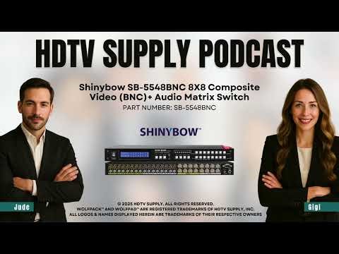 Shinybow SB-5548BNC 8X8 Composite Video (BNC)+ Audio Matrix Switch