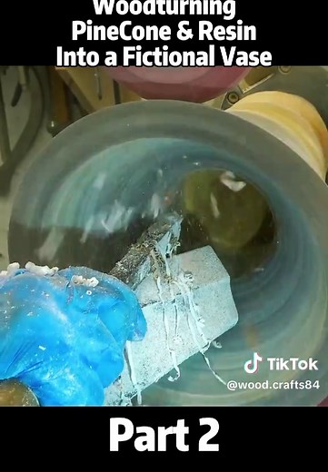 Woodturning Pinecone & Resin Fictional Vase | Part 2