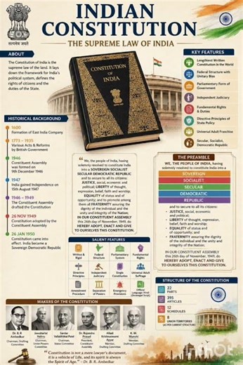 🇮🇳 Indian Constitution Explained | Supreme Law of India #trending #viralreels