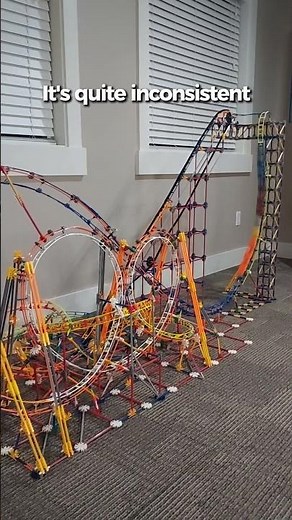 Trying a ridiculously long train on my K'nex coaster! #knex #rollercoaster #satisfying
