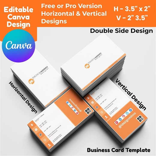 Modern Minimalist QR Code Business Card Template | Stylish Double-sided Canva Design for Creatives - Etsy