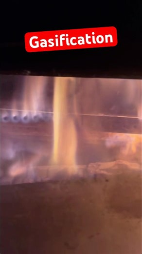 Gasification process inside a wood stove