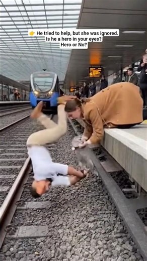 🚆 He Risked His Life for a Cat… But Look What Happened Next 🐱#cat #sad #shorts