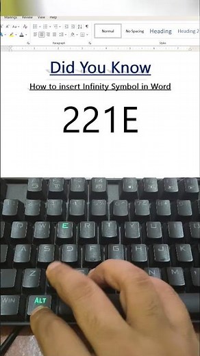 How to insert infinity ♾️ symbol in msword | #hack #shorts