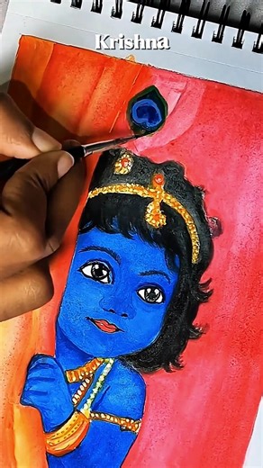 Krishna watercolor painting #radha #art #drawing #shorts
