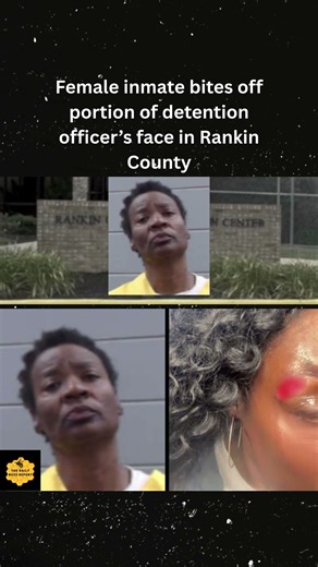 Female inmate bites off portion of detention officer’s face, according to authorities.