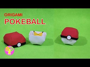 ORIGAMI POKEBALL | Cara Membuat Origami Pokeball yang Bisa dibuka