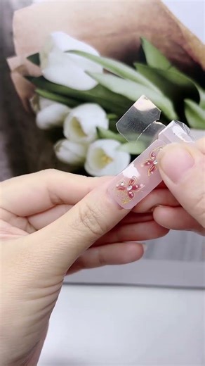 DIY Salon-Style Manicure at Home | Easy UV Gel Nail Sticker Tutorial ✨💅#nailart #naildesign #shorts