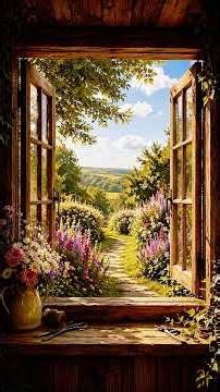 Meadow View Morning #fakewindow #asmrrelaxation #naturesounds
