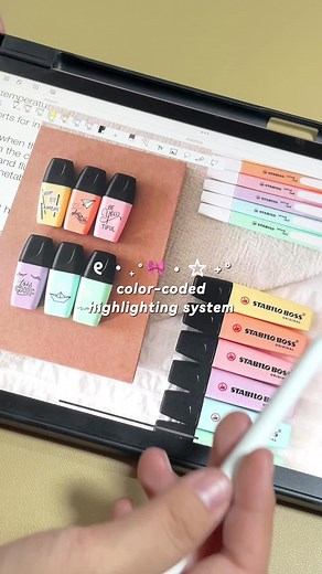 ola students! 💐 sharing u my highlighting system, and this really works for me kasi madali ko hanapin yung topics that i need to focus on. hope this can help you and apply this technique for the upcoming semester 🌷🫶🏻 #advancestudy #studytok #highlighters #highlightingsystem #aestheticnotes #books #fyp