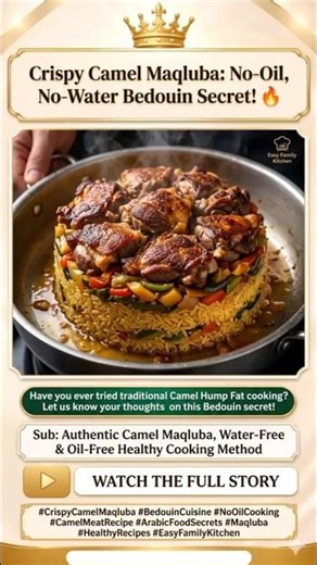 Traditional Camel Meat Rice Upside-down (Maqluba) 🐪🥘 #Maqluba #ArabicFood